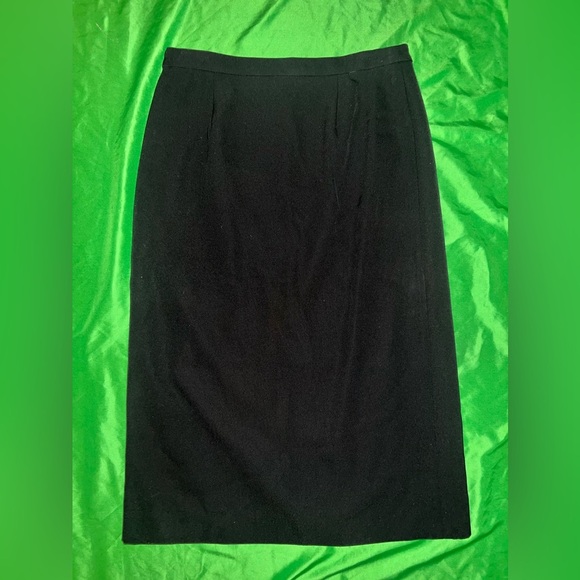 Michael Kors Collection Black Side Slit Midi 100% Wool Skirt size 4 - Picture 4 of 8